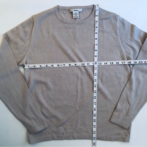 Classe Cream 100% Merino Wool Cream Sweater Natural Fiber - S - Picture 5 of 5